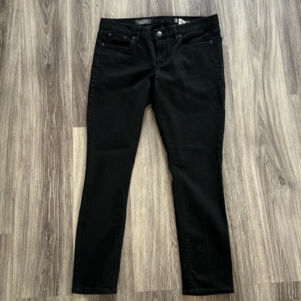J. Crew Toothpick Ankle Skinny Jeans in Black 31